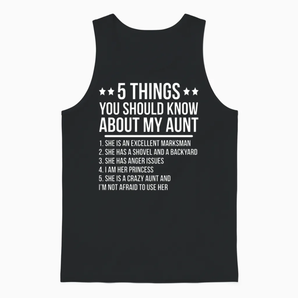 Funny Crazy Aunt Niece Gift Unisex Tank Top in Black