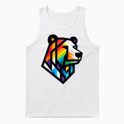 Rainbow Bear Pride Lgbt Unisex Tank Top - White