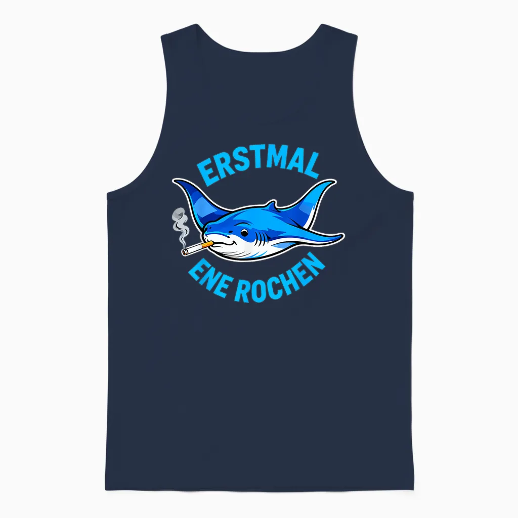 Ersmal Ene Rochen Lustiges Raucher Wortspiel Rauchen Unisex Tank Top in Navy
