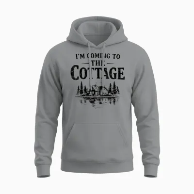 Romance Hockey Couple Men Women I'm Coming to the Cottage Unisex Hoodie - Sport Grey