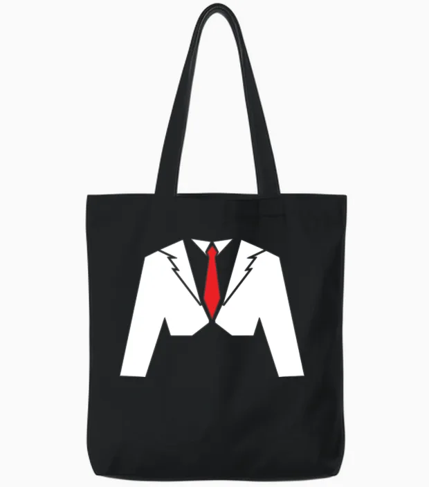 Classic Party Humor Funny Tux Tee Joke Concert Tote Bags in Black