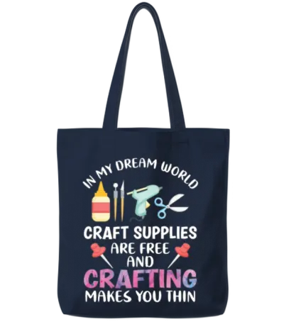Funny Crafting Funny Crafter Mom Tote Bags - Navy