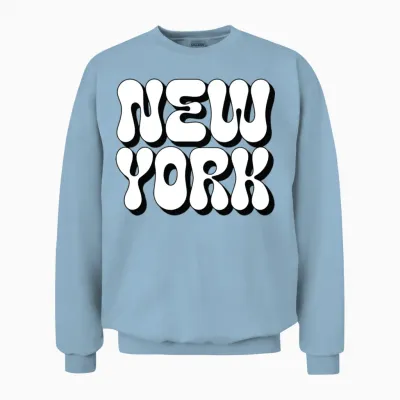 New York Typography Unisex Sweatshirt - Light Blue