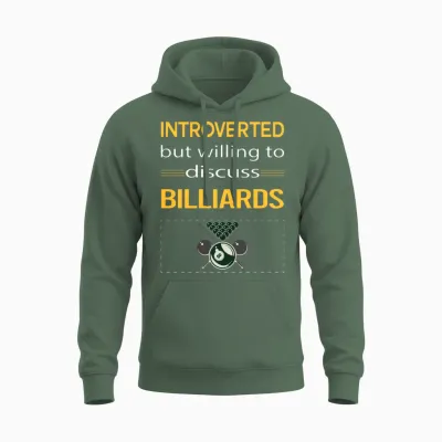 Funny Introverted Billiards Unisex Hoodie - Military Green