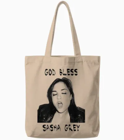 God Bless Sasha Grey T-Shirt (unisex) Tote Bags - Natural