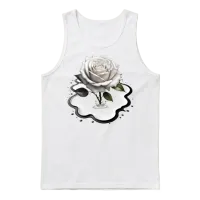 Art Paint Puddle Rose Gd Unisex Tank Top - White – 1