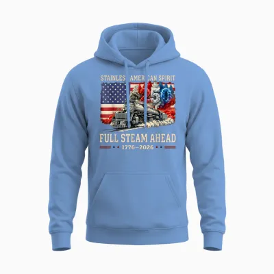 Big Boy 4014 Vintage 250 Steam Locomotive Railroad Train Unisex Hoodie - Carolina Blue