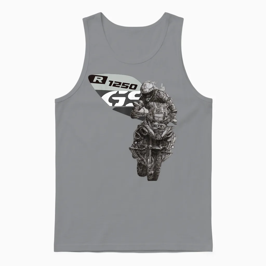 R 1250 Gs Adventure Bike Motorcycle Unisex Tank Top in Sport Grey