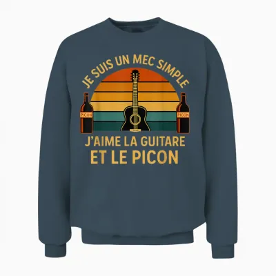 Picon Guitar Aperitif – Gift Idea for Guitarist Man Unisex Sweatshirt - Dark Heather