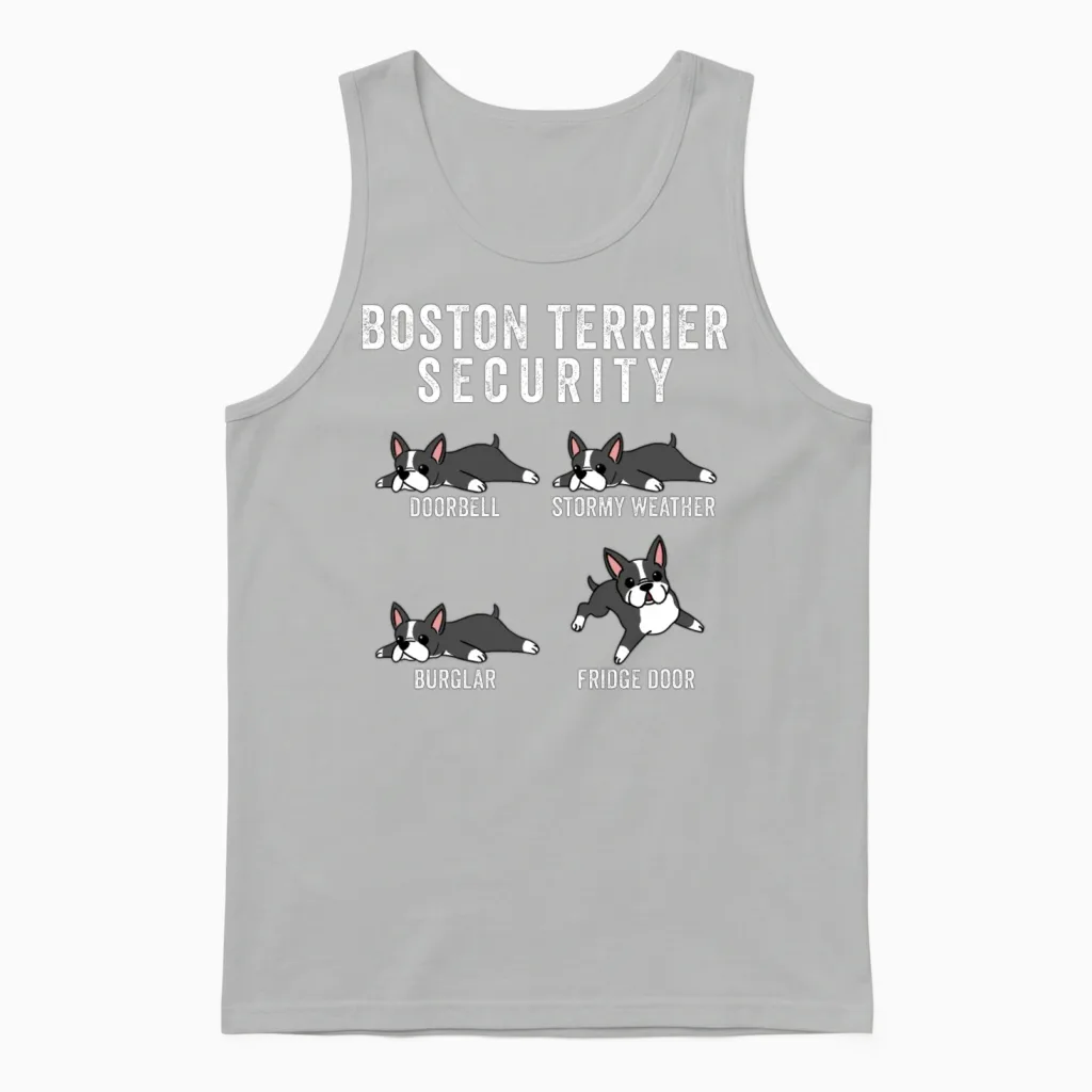 Boston Terrier Security Unisex Tank Top in Ash