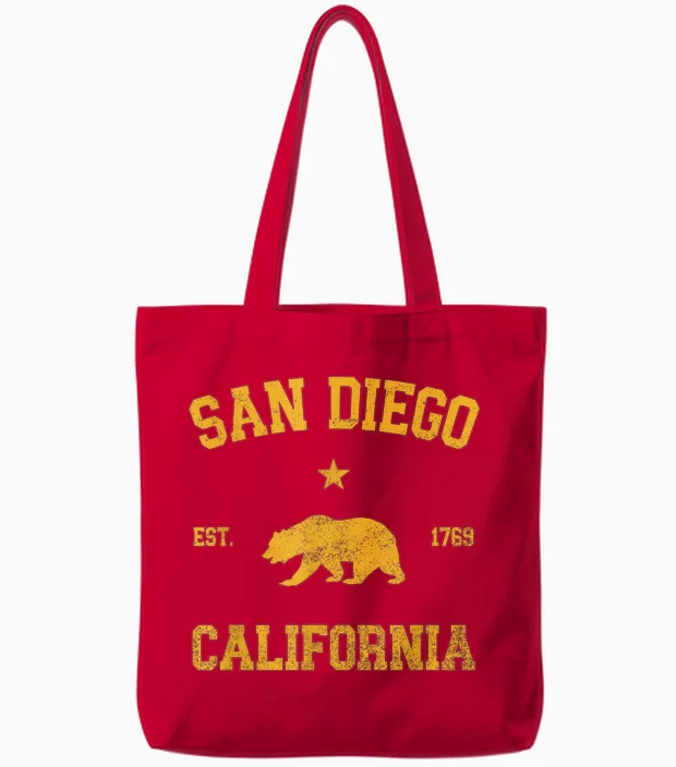 San Diego Tote Bags in Red