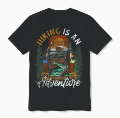 Hiking - Hiking Is an Adventure Unisex T-Shirt - Black