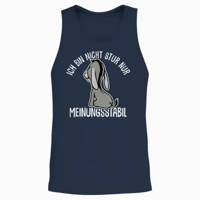 Esel Lustiger Spruch Witzig Stur Ich Bin Nicht Stur Ich Bin Meinungsstabil Esel Stur T-Shirt Schwarz Klein Klassisches Cartoon Kurzarm Unisex Tank Top - Navy