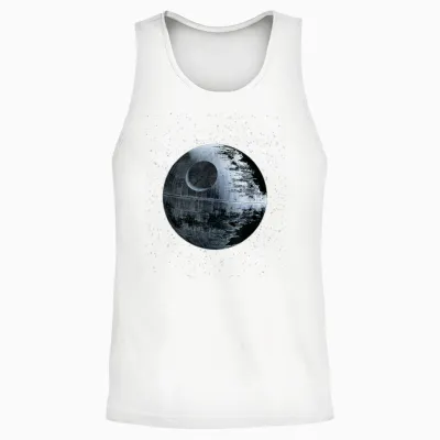 Star Wars Death Star Alone in a Crowd of Galaxies T-Shirt T-Shirt, Black, S Unisex Tank Top - White