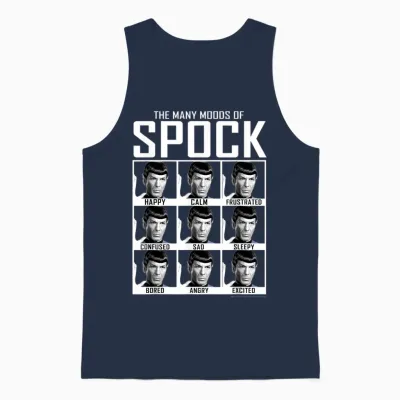 Star Trek: the Original Series Moods of Spock Textbook Unisex Tank Top - Navy