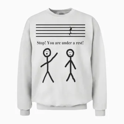 Funny Music Joke2 Unisex Sweatshirt - White
