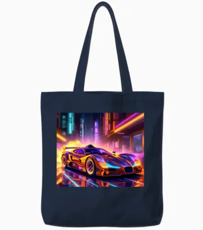 Retro Future Sh Tote Bags - Navy