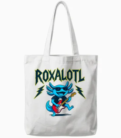 Roxalotl Nettes Lustiges Axolotl Rock Music Heavy Metal T-Shirt Für Kinder Tote Bags - White