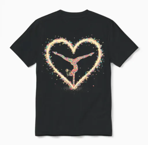 Gymnastics Gift Women's Girls Kids Rhythmic Gymnastics T-Shirt, Black Unisex T-Shirt in Black