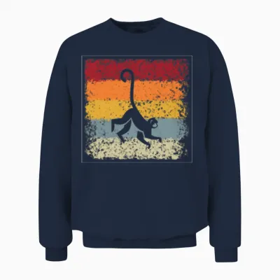 Monkey Retro Unisex Sweatshirt - Navy