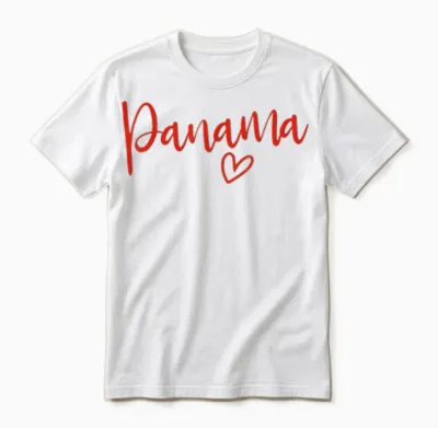 Panama Herz Damen Liebe Panama Unisex T-Shirt - White
