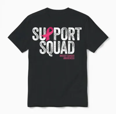 Breast Cancer Shirts Support Squad Breast Cancer Awareness Unisex T-Shirt - Black