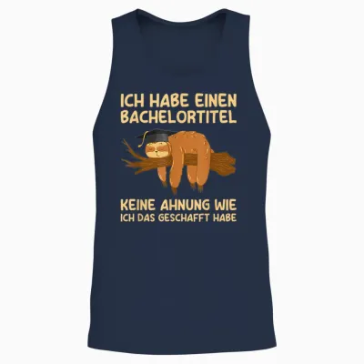 Herren Studium Abschluss Bachelortitel Faultier Bachelor Unisex Tank Top - Navy