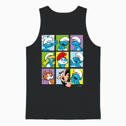 The Smurfs Gift Tiles Unisex Tank Top in Black