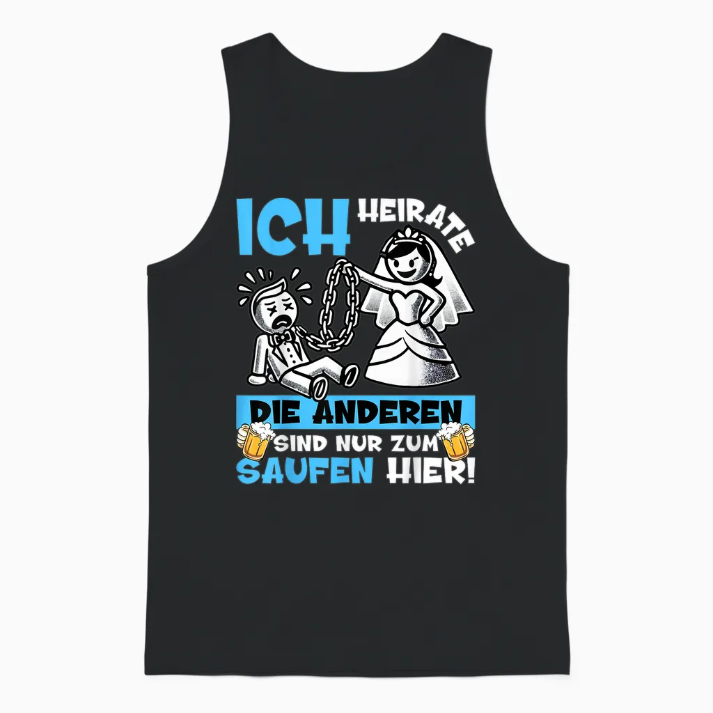 Poltern Bräutigam T-Shirt Jga Männer Junggesellenabschied Unisex Tank Top in Black