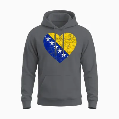 Bosnien Geschenk Flagge Bosnia Vintage Herzegowina Sarajevo Unisex Hoodie - Charcoal