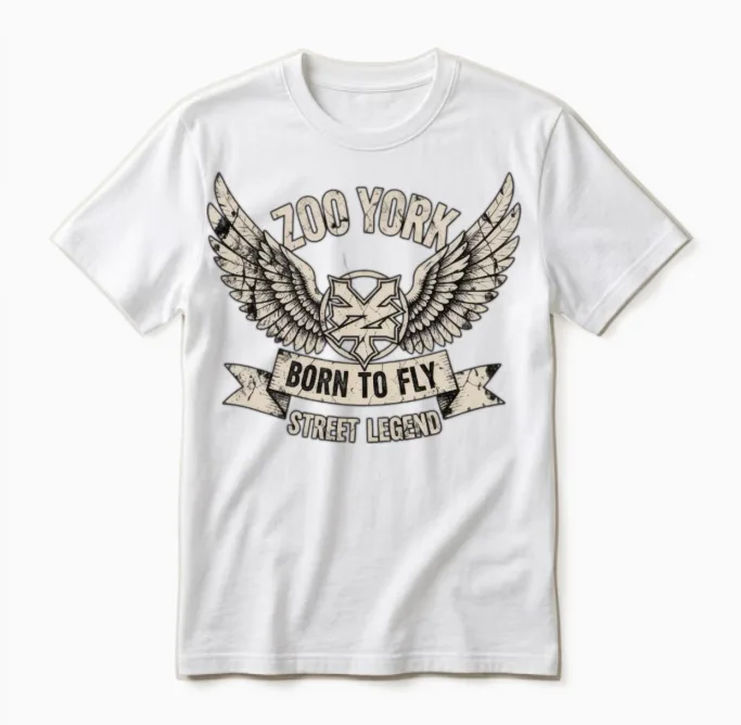 Born to Fly Street Legend Wings Unisex T-Shirt in White