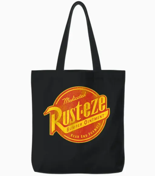 Disney Pixar Cars Vintage Rust-Eze Ointment T-Shirt, Black Tote Bags - Black