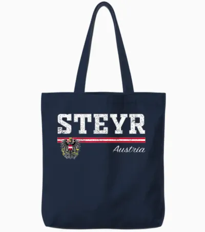 Steyr Austria / Austria T-Shirt, Black Tote Bags - Navy