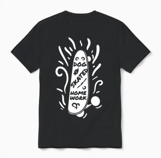 Funny Skateboarding Phrase Unisex T-Shirt in Black