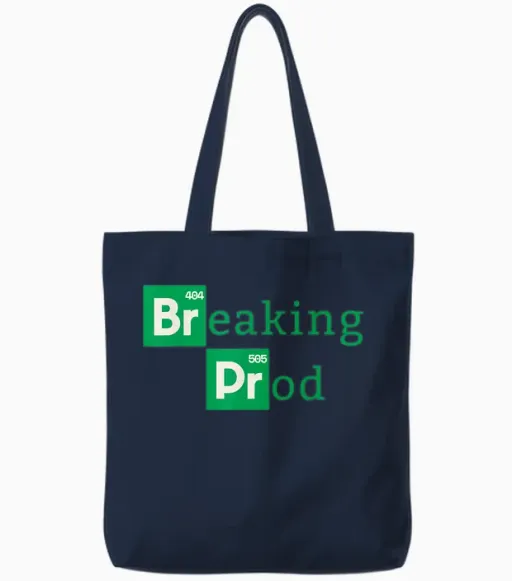 Breaking Prod a Devops Tote Bags - Navy