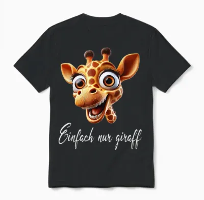 Lustige Giraffe Mit Coolem Spruch Giraffenkopf Unisex T-Shirt - Black