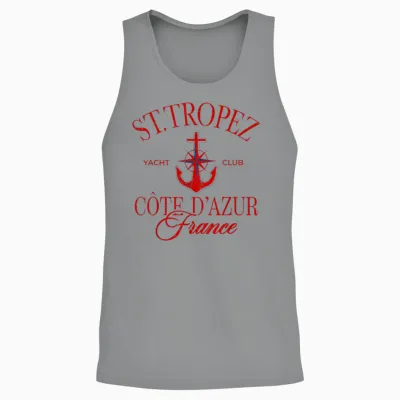 St. Tropez Cote D'azur Frankreich Segeln Vintage Anker Unisex Tank Top - Sport Grey