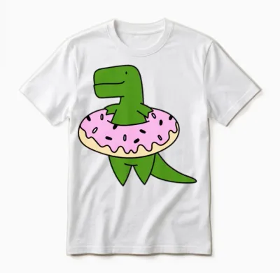 Funny Pizza Dinosaurus Unisex T-Shirt - White