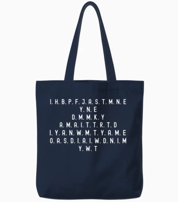 I Have Brought Peace Freedom Justice and Security Tote Bags in Navy
