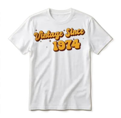Vintage Since 1974 49 Years Old - Groovy 49th Unisex T-Shirt - White