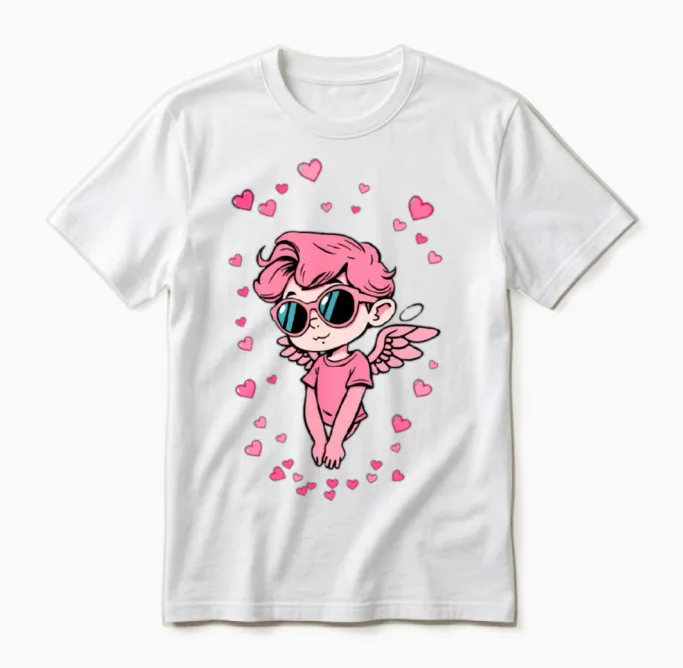 Retro Cupid Unisex T-Shirt in White