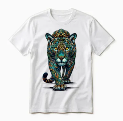 Mandala Art Jaguar Jaguars Zoo Unisex T-Shirt - White