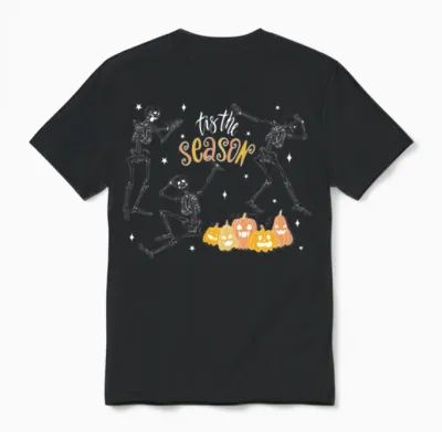 Vintage Skull Shirt, Retro Fall Shirt, Halloween Unisex T-Shirt - Black