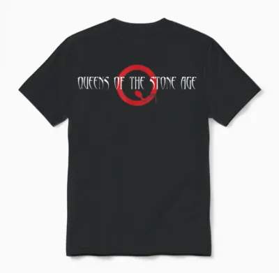 Official Stone Age Queens Q T-Shirt, Black, S Unisex T-Shirt - Black