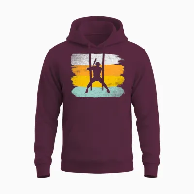 Baseball Retro Unisex Hoodie - Maroon