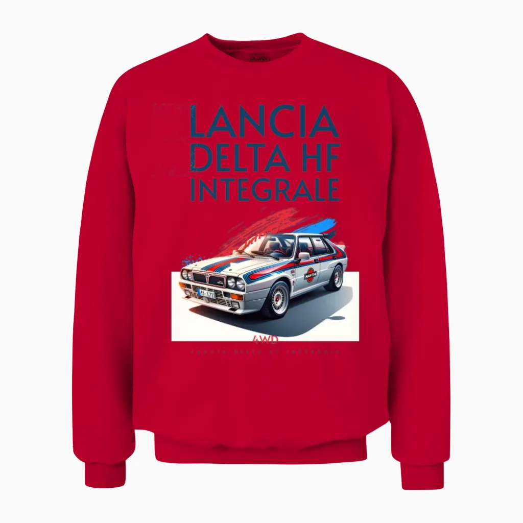 Retro Delta Rally Unisex Sweatshirt in Red