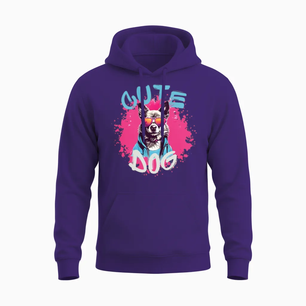 Cute Dog Lovers Unisex Hoodie in Purple