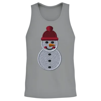 Snowman Embroidered Unisex Tank Top - Sport Grey