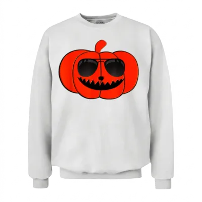 Funny Halloween Funny Pumpkin Face Unisex Sweatshirt - White