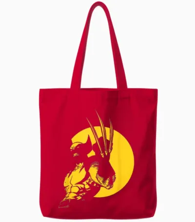 Marvel Wolverine Classic Logan X-Men Silhouette Tote Bags - Red